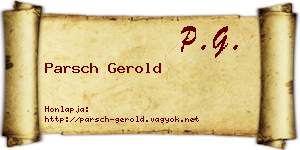 Parsch Gerold névjegykártya